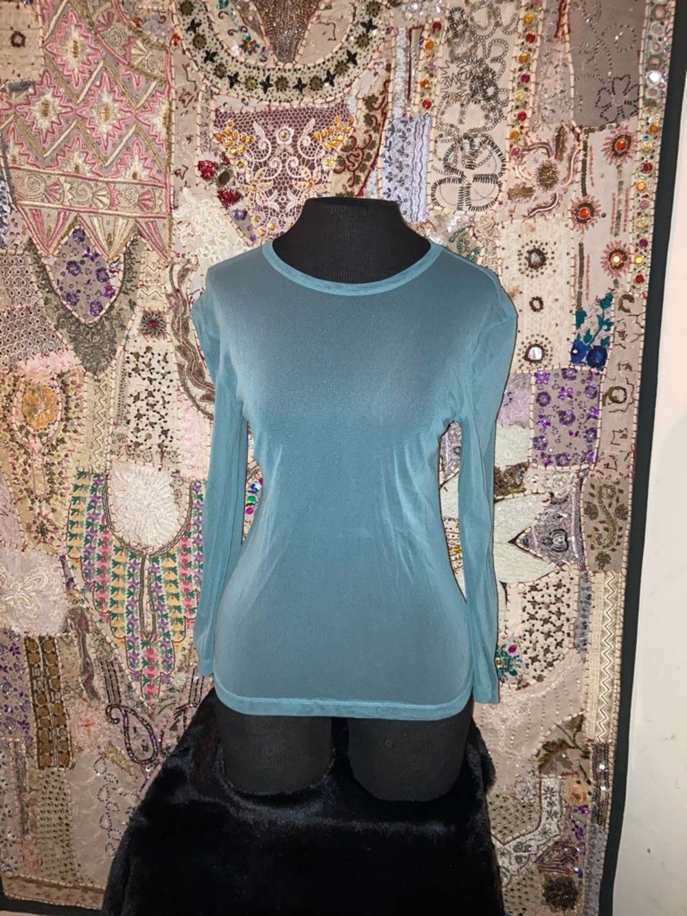 The Limited Teal Long-Sleeve Crewneck Top